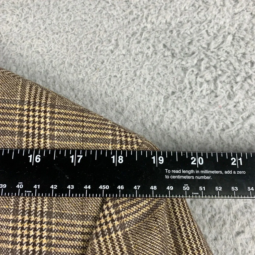 John W. Nordstrom Signature Cashmere Silk Sport Coat Mens 44R Brown Plaid Blazer